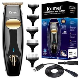 Shavers électriques Kemei 1835 Zero Blade Professional Hair Trimmer pour hommes Electric Beard Clipper Clipper rechargeable Hair Cutter Machin T240507