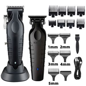 Afeitadoras eléctricas Kemei 2296 Barbero Recortadora de cabello inalámbrica 0 mm Cero Gaped Carving Clipper Detailer Acabado profesional Máquina de corte 230625