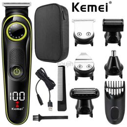 Rasoirs électriques Kemei 696 tondeuse à cheveux électrique multifonctionnel rasoir pour hommes rasoir électrique 5-en-1 tondeuse professionnelle 240322
