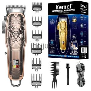 Rasoirs électriques Kemei Aluminium Tondeuse électrique sans fil pour hommes Tondeuse à barbe réglable Tondeuse à cheveux rechargeable Machine de coupe de cheveux x0918