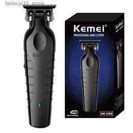 Afeitadoras eléctricas Kemei Barber Clippers Máquina de corte de cabello Cortadora eléctrica km-2299 Cortadora de cabello inalámbrica profesional recargable para hombres Q240119