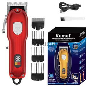 Máquinas de afeitar eléctricas Kemei Cortadora de cabello profesional inalámbrica Cortadora de cabello ajustable para hombres Máquina cortadora de cabello eléctrica recargable x0918