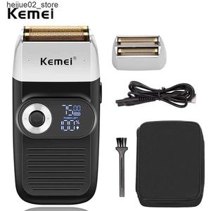 Rasoirs électriques Kemei rasoir à grille électrique sans fil rasoir alternatif tête de rasoir tête de rasoir écran d'affichage LED coupe de barbe forte KM-2026 Q240318
