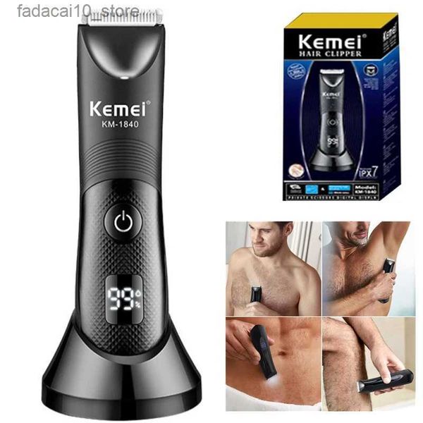 Rasoirs électriques Kemei aine corps tondeuse pour hommes et femmes électrique visage barbe bikini tondeuse à cheveux lavable boule pubienne rasoir épilateur Q240119