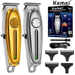 Shavers électriques Kemei KM-1949 Pro Electric Barber Full Metal Professional Hair Trimmer pour hommes Barbe Hair Clipper Finishing Hair Cuting Machine T240507