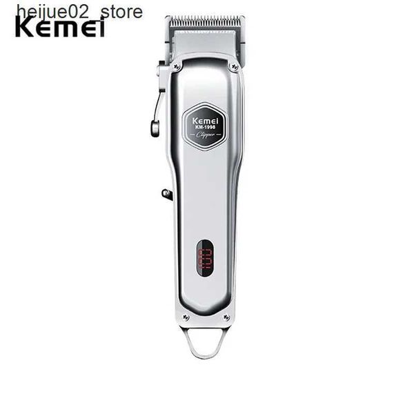 Rasoirs électriques Kemei KM-1998 Tondeuse à cheveux professionnelle haut de gamme pour hommes Version Pro Batterie 2000mAh Super légère Super forte Salon de coiffure super silencieux Q240318