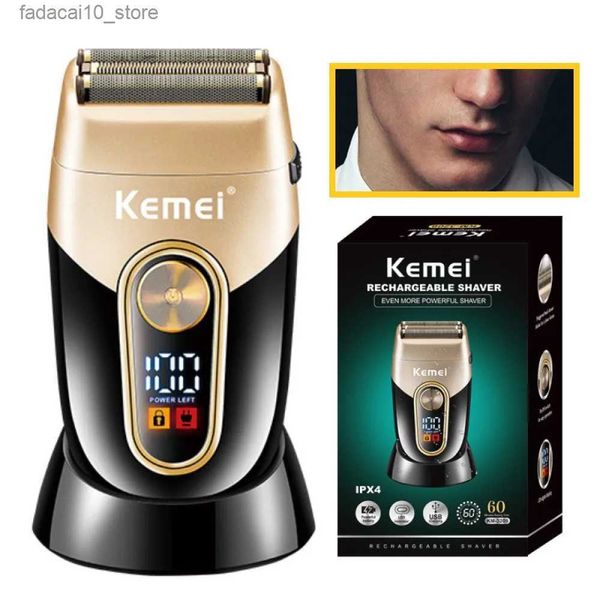 Rasoirs électriques Kemei KM-3209 rasoir à barbe Rechargeable rasoir électrique hommes rasoir électrique tondeuse à cheveux flottante soins du visage Machine à raser Q240119
