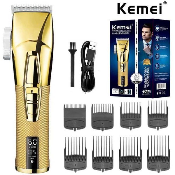 Shavers électriques Kemei KM-5096 7000rpm Clats de cheveux électriques Extrêmement Fine Hair Machine de coupe Bauchers Précision Sévrage sans fil coupe de cheveux T240507