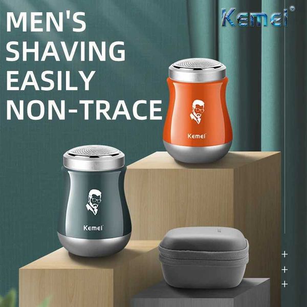 Shavers électriques Kemei Mini Electric Shaver Mens Portable Washable Razor Raser Machine pour voyager extérieur Y240503