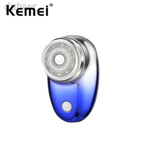 Rasoirs électriques Kemei Mini rasoir de voyage Portable rasoir Rechargeable TYPE-C USB taille de poche hommes Machine à raser pour utilisation humide et sèche 2442