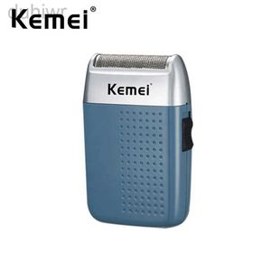 Rasoirs électriques Kemei rasoir à feuille mobile mini rasoir de voyage sans fil rechargeable portable une lame machine de rasage humide et sec pour hommes 2442