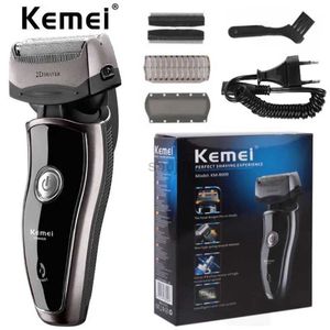 Rasoirs électriques Kemei original km-8009 rasoir électrique pour hommes avec 2 têtes de rasoir de rechange rasoir sans fil rechargeable 240322