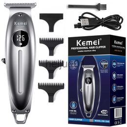 Rasoirs électriques Kemei professionnel tondeuse à cheveux en métal pour hommes lithium électrique rechargeable barbe tondeuse à cheveux LCD affichage coupe de cheveux machine x0918