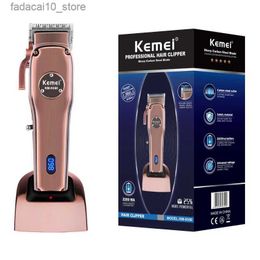 Rasoirs électriques Kemei tondeuse à cheveux professionnelle pour hommes barbier électrique tondeuse à cheveux barbe bord rechargeable coupe-cheveux machine ensemble réglable Q240119