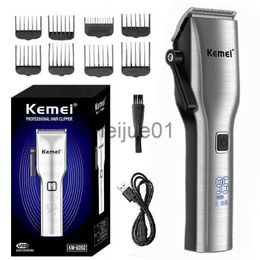 Rasoirs électriques Kemei Tondeuse à cheveux rechargeable Tondeuse à cheveux professionnelle sans fil pour hommes Coupe-cheveux électrique Machine Coupe de cheveux réglable x0918