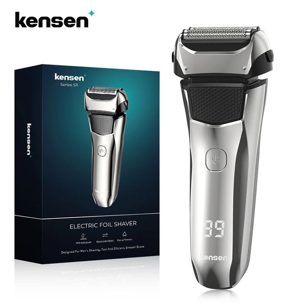 Afeitadoras eléctricas Kensen S11 Afeitadora eléctrica Barba Recortadora corporal para hombres IPX6 Impermeable 3D Hoja flotante USB Recargable Máquina de afeitar para barba 231031