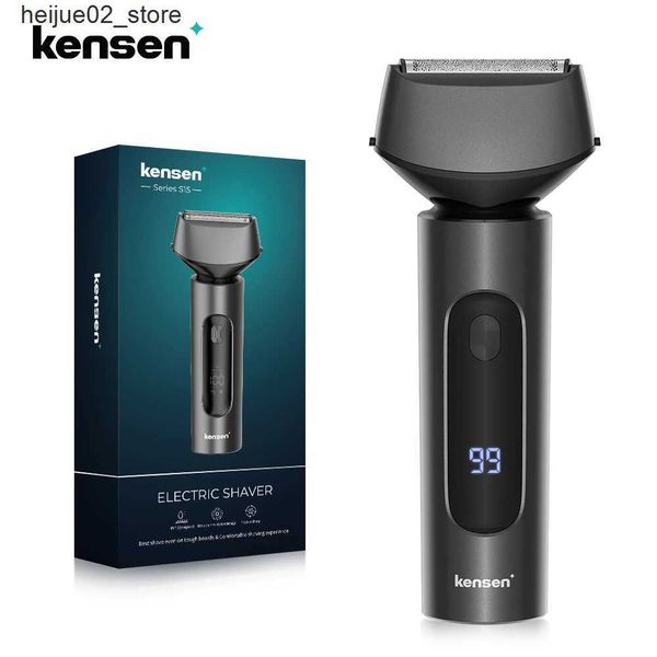 Afeitadoras eléctricas Kensen S15 Maquinilla de afeitar eléctrica para hombre Maquinilla de afeitar profesional para recortar barba Maquinilla de afeitar húmeda/seca Hoja flotante 3D Carga USB Q240318