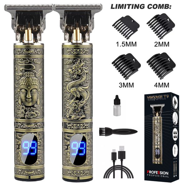 Rasoirs électriques Écran LCD T9 Hairber 0mm Rasoir Cheveux Trimer Appareils ménagers Voyage Barber Rasoirs Rasage Machine pour Hommes Tondeuse Homme 230808