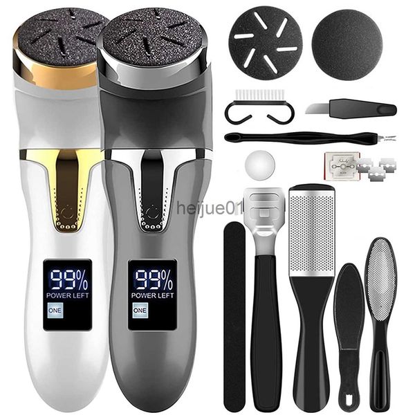 Rasoirs électriques LED Pédicure électrique Meuleuse de pied Aspirateur Portable Fichier Callus Remover Outils de soins de la peau morte Tondeuse Exfoliante Sander x0918