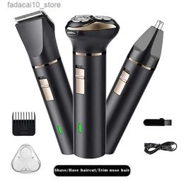 Rasoirs électriques Kit de beauté de rasage électrique Rechargeable pour hommes pour hommes rasoir électrique pour rasoir pour hommes tondeuse de nez barbe tondeuse à cheveux coupe rasoir Q240119