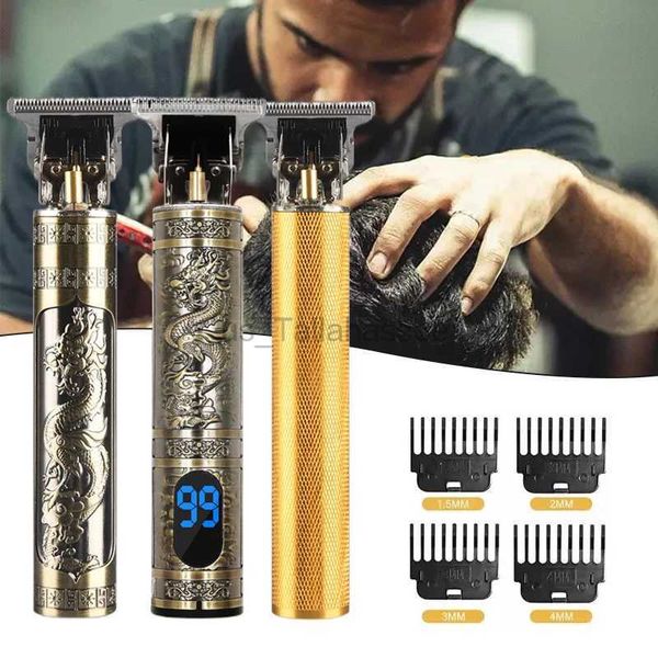 Rasoirs électriques Hommes Barber Rétro T9 Tondeuse À Cheveux Professionnel Rasoir Kemei Heyar Coupe Machine Sans Fil Tondeuse À Cheveux Barbe Homme Rasage 240329