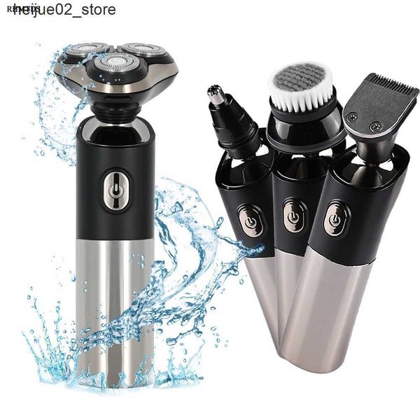 Afeitadoras eléctricas Afeitadora para hombre Afeitadora eléctrica en seco y húmedo Pantalla LCD Recortadora de barba Carga rápida Afeitadora eléctrica Máquina de afeitar Cortadora de cabello Q240318