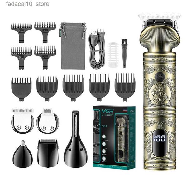 Máquinas de afeitar eléctricas Cuerpo de metal Recortador de cabello para hombres Barba Trimer Cortadora de cabello profesional Electr Razor Máquina para cortar cabello Corte de pelo Afeitadora eléctrica Q240119