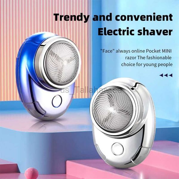 Rasoirs électriques Mini rasoir électrique pour hommes taille de poche lavable Rechargeable Portable tondeuse sans fil couteau visage barbe rasoir tondeuse à cheveux 240329