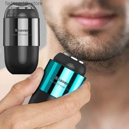 Rasoirs électriques Mini rasoir électrique rasoir lavable rechargeable pour hommes sec et humide double usage voiture de voyage tondeuse à barbe portable Q240119
