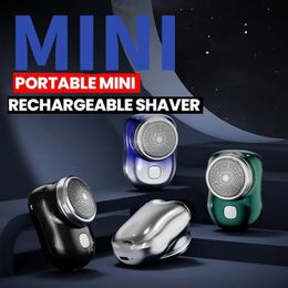 Rasoirs électriques Mini rasoir électrique de voyage pour hommes taille de poche lavable Rechargeable Portable indolore tondeuse sans fil couteau visage barbe rasoir 231109