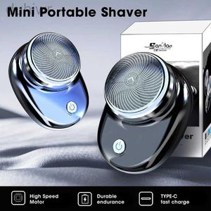 Rasoirs électriques Mini Portable pour hommes USB Rechargeable voyage visage barbe rasoir lavable tondeuse à cheveux forte Force de grattage 2442