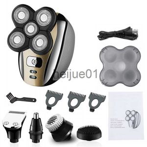 Afeitadoras eléctricas Kit de aseo multifuncional Afeitadora eléctrica Seco húmedo para hombres Maquinilla de afeitar eléctrica Recargable Máquina de afeitar para cabeza calva Recortadora de barba 220112 x0918