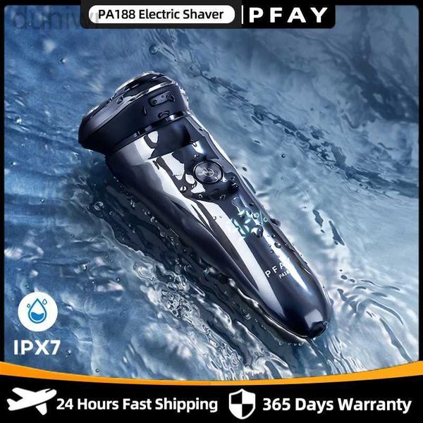 Afeitadoras eléctricas PFAY PA188-A Afeitadora para hombre IPX7 Máquina de afeitar a prueba de agua para hombres LCD Wet Dry Dual Use Beard Timmer 2442