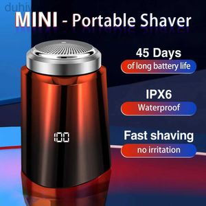 Rasoirs électriques Portable Mini rasoir pour hommes barbe USB rasoir hommes rasage Machine mélangeur étanche lames tranchantes aucune irritation 2442