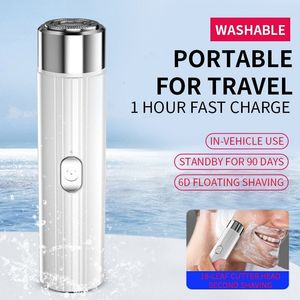 Electric Shavers Portable Pocket Mens Razor USB Charging Floating Car Mini Aluminum Alloy Beard Knife Shaver 230530