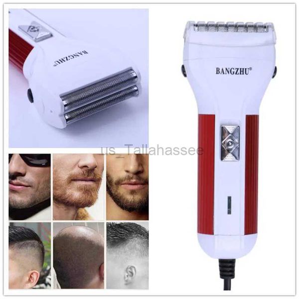 Afeitadoras eléctricas Afeitadora de barba pesada con cable profesional Máquina de afeitar eléctrica para bigote para hombres Herramienta de corte de pelo facial con hoja de lámina de CA enchufable 240329