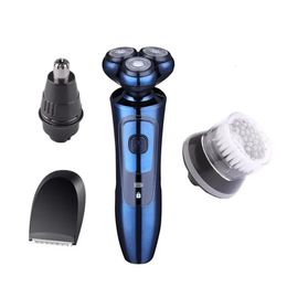 Rasoirs électriques Rasoirs électriques professionnels pour hommes rasoir 3D tondeuse à barbe rasoir à tête rotative pour hommes tondeuse à nez favoris rasoir adulte 231128
