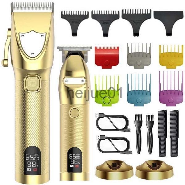 Rasoirs électriques Tondeuse à cheveux rechargeable professionnelle Set Tondeuse à barbe électrique pour hommes Machine de coupe de cheveux de coiffeur réglable Moteur puissant x0918