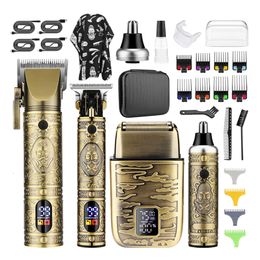 Máquinas de afeitar eléctricas Resuxi 740 All Metal Clippers Orejas Nariz Trimmer Shaver Set con bolsa Máquina cortadora Herramientas de aseo para hombres 230828