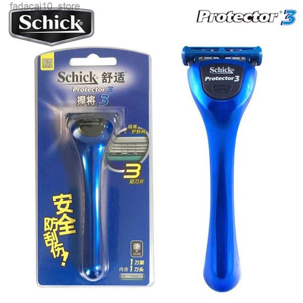 Máquinas de afeitar eléctricas Schick Protector 3d Diamond Razor 1 Razor + 1 Blade Safety Manual Shaver Men Hair Beard Shaving Razor En stock Q240119