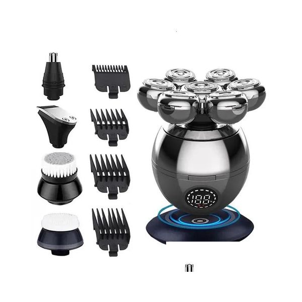 Rasoirs électriques Rasoir 7D Tête de coupe flottante Base de charge Portable Hommes Tondeuse à barbe Clipper Skl Rasage étanche Drop Livraison Dheq9