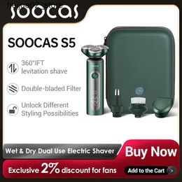 Rasoirs électriques SOOCAS S5 rasoir électrique automatique pour hommes IPX7 étanche humide sec double usage rasoir électrique multifonctionnel Q240318