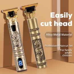 Máquinas de afeitar eléctricas T9 Máquina de corte de cabello Clipper inalámbrico Hombres Cortador profesional Encendedor Peluquería Barba Afeitado maquina 221203