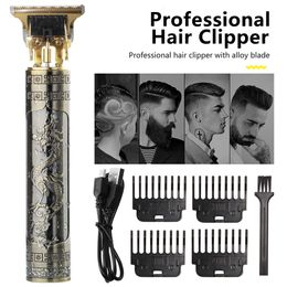 Máquinas de afeitar eléctricas T9 Cortadora de cabello Barbero Clipper Máquina de corte Barba Afeitado Maquinilla de afeitar inalámbrica Hombres Afeitadora 230911