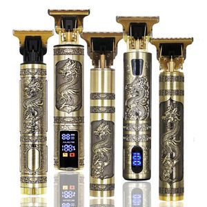 Rasoirs électriques Tondeuse Dragon Vintage T9 sans fil 0mm tondeuses à cheveux professionnelles tondeuses pour hommes tondeuse machine de coupe de cheveux rasoir 230826