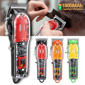 Máquinas de afeitar eléctricas Recortador transparente Hombres Recorte de barba Clippers profesionales USB Máquina recargable Corte de pelo Afeitado 230906