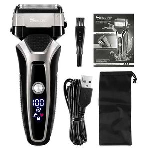 Electric Shavers USB opladen Elektrisch scheerapparaat Roestvrijstalen Shaver Hair Clipper T240507