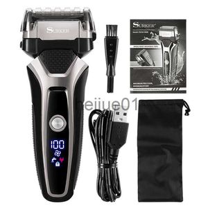 Elektrische scheerapparaten USB oplaadbaar elektrisch scheerapparaat Roestvrijstalen scheermachine Heren 3D Triple Floating Blade Razor Shaver Barber Trimmer x0918