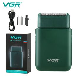 Rasoirs électriques VGR voiture rasoir Portable rasoir mâle électrique Mini rasoir Push blanc alternatif rasage V-390 230511