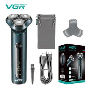 Electric Shavers VGR Electric Shaver Rotary 3D drijvend scheermessen waterdicht scheerschoener heren scheermessen baard Trimmer USB oplaadbaar V-310 230511